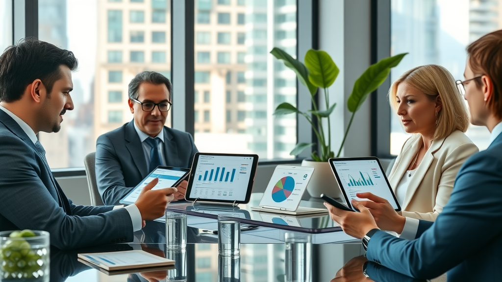 CEOs and CFOs reviewing ROI of water conservation technologies in green construction