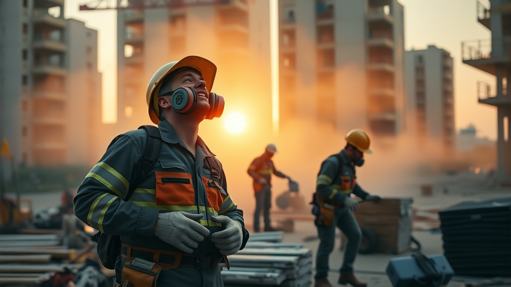 worker fatigue yawning early morning construction site physically demanding job fatigue management